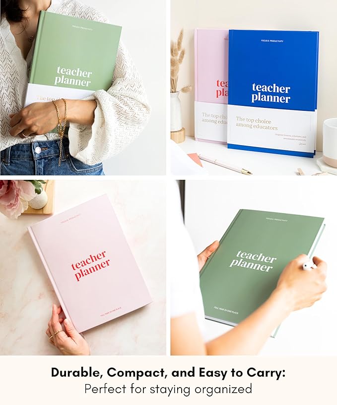 Lamare Teacher Planner 2026-2027 – Hardcover Undated Planner & Lesson Planner Book for Teachers with Class Schedule, Student Info & Weekly Planning - 8x11"
