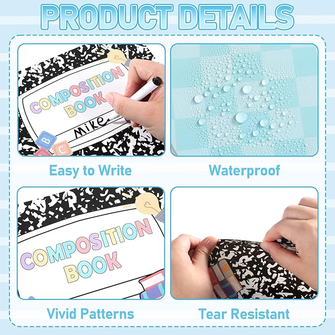 24 Pcs Student Work Display Bulletin Board Composition Notebook Classroom Decoration Inspirational Amazing Work Wall Decor Composition Book Paper Cutouts for Teacher Back to School Chalkboard Supplies