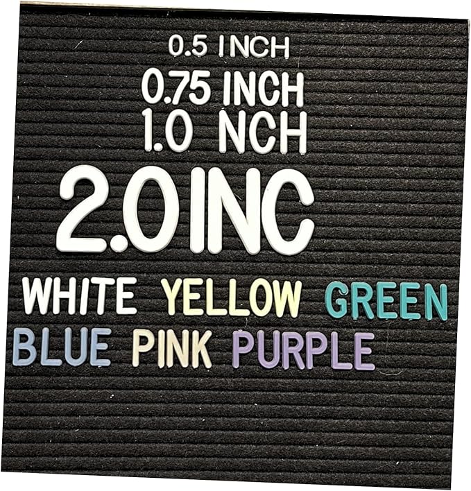2 Inch Letters for Letter Board (Board Not Included), 93 Pieces Including Characters, Numbers & Symbols, Large Black Plastic Letters for Changeable Message Board Signs, Letters Only (white)