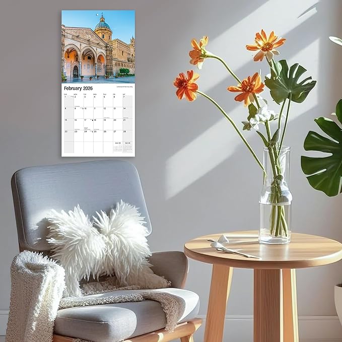 2026 Wall Calendar Planner Calendar - Italy Hangable Monthly Wall Calendar with Large Blocks for Organizing & Planning, Academic Schedule, Home, Office & family, Thick & Sturdy Paper (12"x24" Open)