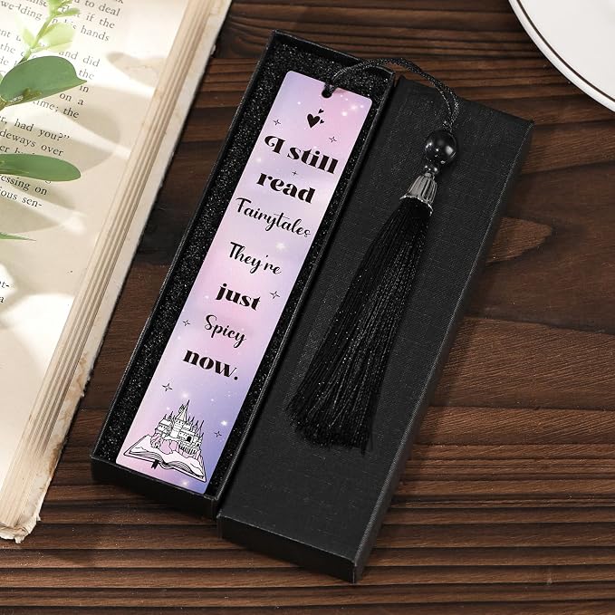 Smut Bookmark Gift for Women - Funny Spicy Bookmarks for Reading Fairytale Lovers Personalized Smutty Metal Page Maker Tassel Accessories for Adults Friend Readers Birthday World Book Day