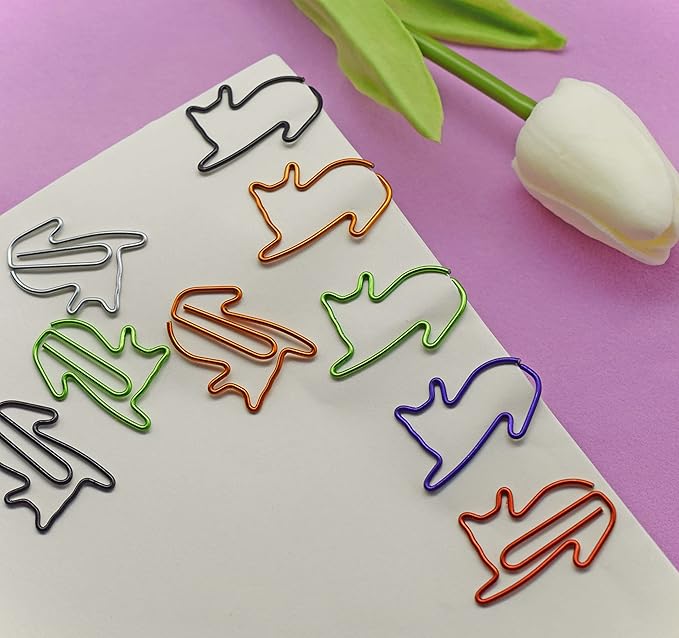 Cat Paper Clips Small Office Supplies Gifts for Cat Lover Coworkers, Cute Desk Accessories Gifts Idea