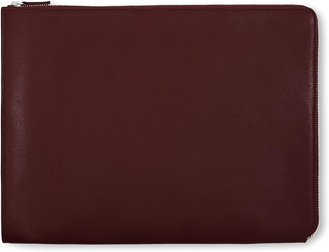 Leatherology Bordeaux Gusseted Document and Laptop Holder – Full Grain Leather Case for 13" & 15" Laptops with Expanding Pocket, Pen Slot & Microsuede Lining