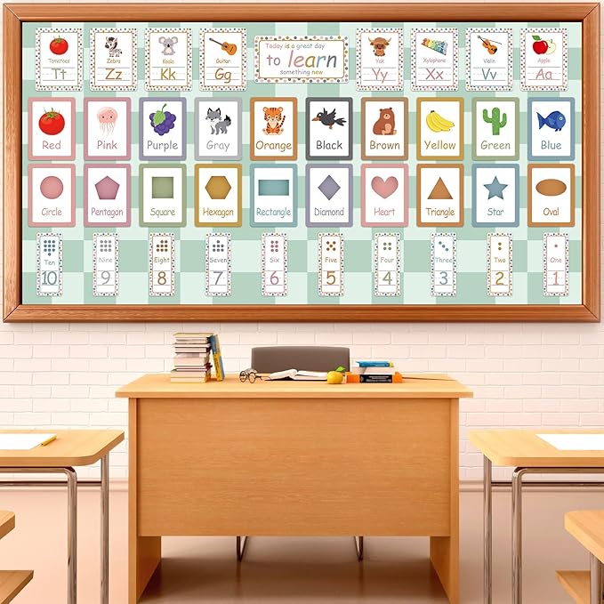 Green Checkered Bulletin Board Paper Roll Retro Hippie Green Bulletin Board Background Back to School Classroom Decor Poster for Art Craft DIY Project Home Office Spring Party Supplies 17.7inx20ft