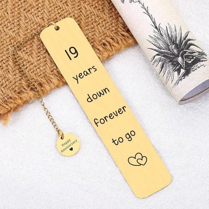 Bronze Gifts for 19th Anniversary, 19 Year Wedding Anniversary for Wife Husband 19th Anniversary Bookmark for Her Him Happy Anniversarys Bookmarks for Couples Valentines Gifts Bookmarks for Women Men