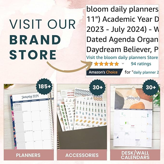 bloom daily planners Weekly Meal Planning Pad - Magnetic Hanging Refrigerator Menu Planner with Tear-Off Sheets & Perforated Grocery Shopping Lists - 6” x 9” (Pink Floral)