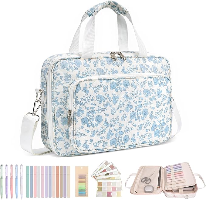 honitty Bible Bag, Bible Cover Case for Women, Quilted Bible Cover with Shoulder Strap, Bible Bags for Women Organizer