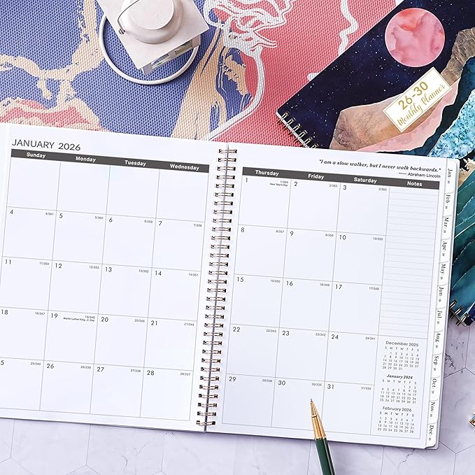 Monthly Planner 2026-2030 - 5 Year Monthly Calendar 2026-2030, Jan.2026 - Dec.2030, 9" x 11", 60 Months with Tabs, Double-Side Pocket, Holidays, Pages, Elastic Closure