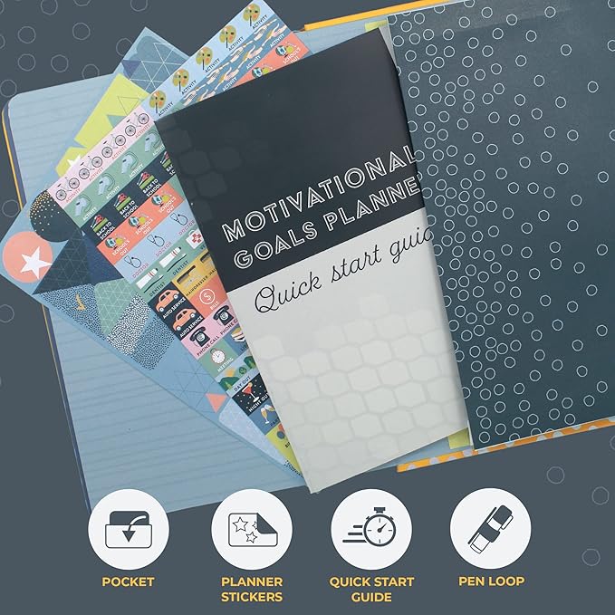 Boxclever Press Goal Planner – Luxury Undated Weekly Planner to Increase Productivity & Achieve your Goals. Weekly, Monthly, Quarterly Undated Planner with Vision Boards & Habit Trackers. 8.5 x 5.5ins