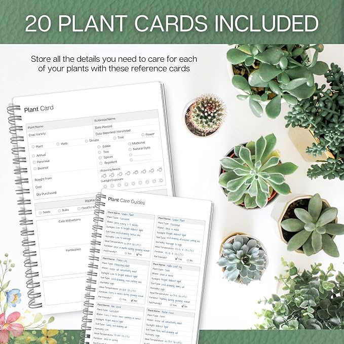 Gardening Planner & Plant Journal | Planting Calendar, Plant Care, Seed Starting, Herb Notes, Garden Planner (Botanical)