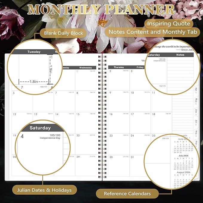 2026-2028 Monthly Planner - 9'' x 11'', Large Monthly Calendar Planner 2026-2028, JUL. 2026 - JUN. 2028, 2 Year Calendar with Tabs, Twin-wire Binding, Useful Inner Pocket, Premium Paper