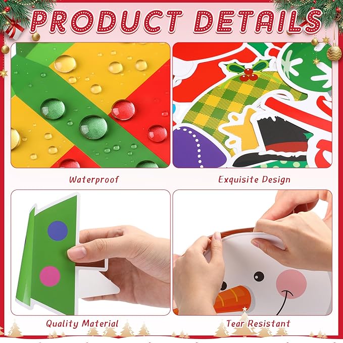 Funrous Christmas Bulletin Board Decoration Set Xmas Tree Classroom Decor Snowman Santa Claus Gnome Snowflake Cutout Winter Border Trim for Xmas Holiday Office Wall Door Supplies (Light Bulb)