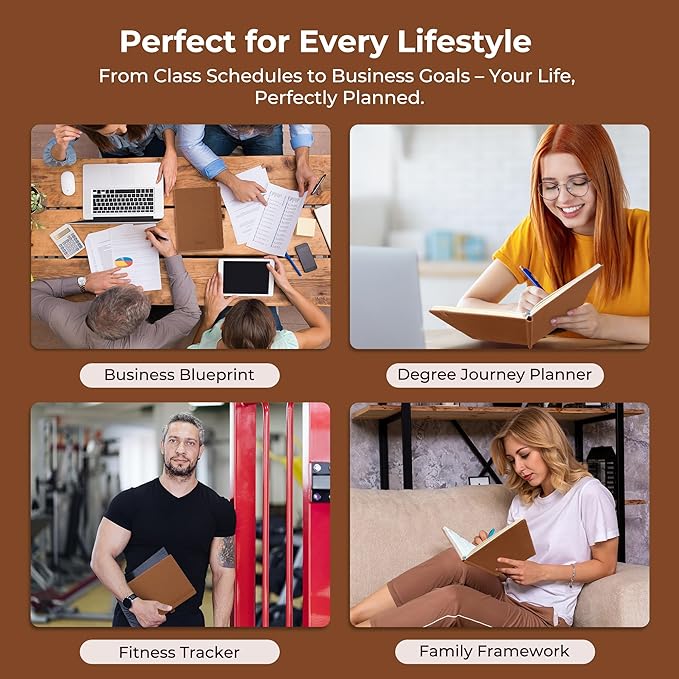 Weekly Monthly 2026-2027 Planner (July 26-Dec 27),11.5"x8.5",18 Months Agenda Plan with Month Tabs & Pocket,Expenses/Note Pages, Academic Calendar with Vegan Leather Cover,Brown