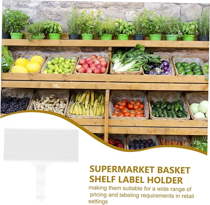 20pcs Plastic Wire Shelf Label Holders for Supermarket Convenience Stores Easy Install Wire Tags Retail Display