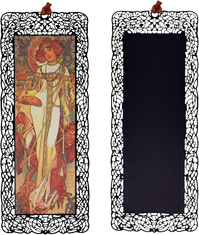 BLBMH Metal Bookmarks for Women Alphonse Mucha Birthday Christmas Gifts Unique Mother's Day Teacher Appreciation Gifts for Book Lovers Friends Readers - Autumn