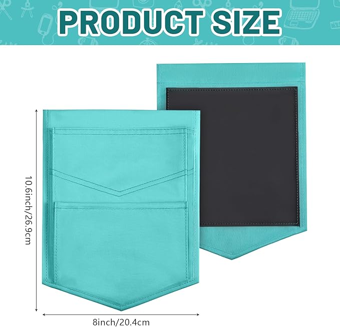 3 Pcs Boho Color Magnetic Whiteboard Storage Pocket 8"L x 10.6" H Nylon Classroom Organizer with Magnetic Office Supplie Stationery Storage Organizer for Whiteboard Glassboard