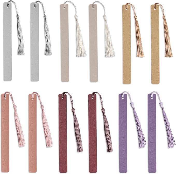 12 Pcs Pastel Leather Bookmarks Colorful for Women Students Teachers Book Lovers Reading Supplies(12colors3)
