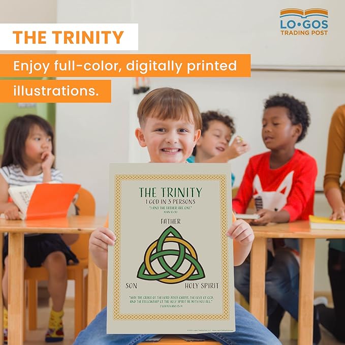 TREE OF LIFE REV. 22:14 Bible Posters For Kids - The Trinity, 11"x17" Laminated Sunday School Posters For Christian Classroom Decor, Sunday School Decorations For Classroom & Church Nursery Decor
