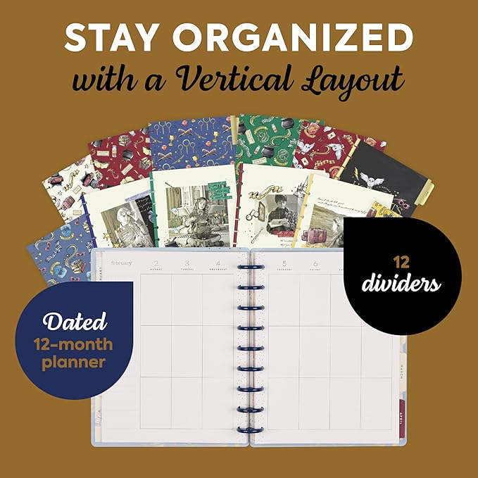 Happy Planner Harry Potter Disc-Bound 12-Month January–December 2026 Planner, Classic Size, Vertical Layout, Ravenclaw Magic