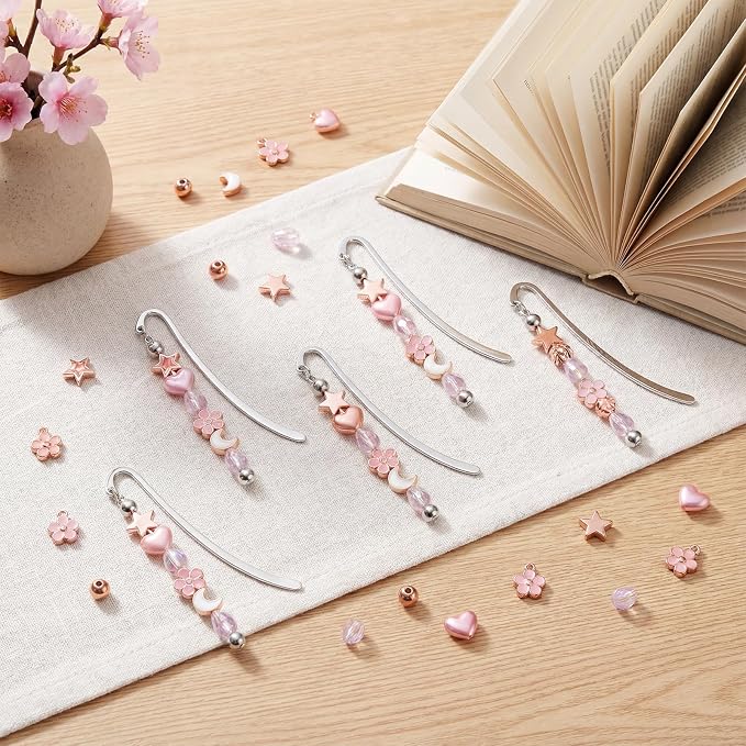 24 Pcs Beadable Bookmarks Bulk DIY Metal Blank Bookmarks to Decorate Beadable Items Beaded Craft Jewelry Bar Pendant Charm Gifts Office Supplies for Book Lover (Silver)
