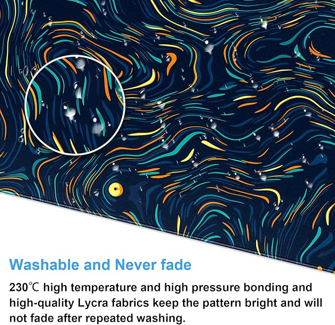 Abstract Starry Sky Swirl Gaming Desk Mat, Colorful | XXL Large Mouse Pad, For Keyboard & Mouse, Stitched Edges, 31.5" x 15.7"
