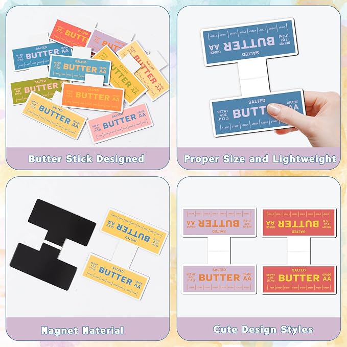 Laffact Butter Stick Magnetic Bookmarks - 10Pcs Butter Stick Shaped Reading Bookmark Books Tracker, Double-Sided Keep Reading Page Clip Marker Book Club Bookish Gifts for Book Lovers Readers Birthday