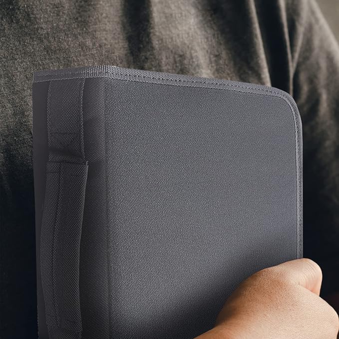 DEHITE Bible Cover Case for Men — Bible Carrying Cases for Men – Grey Large Size – Bag Fits Book 10,1 x 7 x 1.9 in – Pen Slots – Zippered Pocket – Premium Fabric – Christian Gift