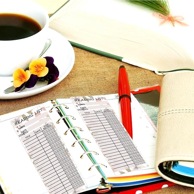 Reading List Bookmark Tracker 3x8 Inch Personal Libraries Cards 100 Pcs Book Tracker Reading Page Cards Book Reading Log for Reading Student Lover Readers Literary Gifts,Book Accessories Thick