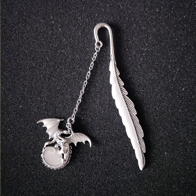 Luminous Bookmark, Retro Glow in The Dark Reading Bookmarks for Women Men Lovers,Book Markers with Pendant Holiday Gifts