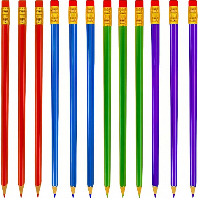 36 Pcs Erasable Checking Pencils, Pre-Sharpened, for Marking, Coloring, Tests, Grading, Office, School (Multicolor)
