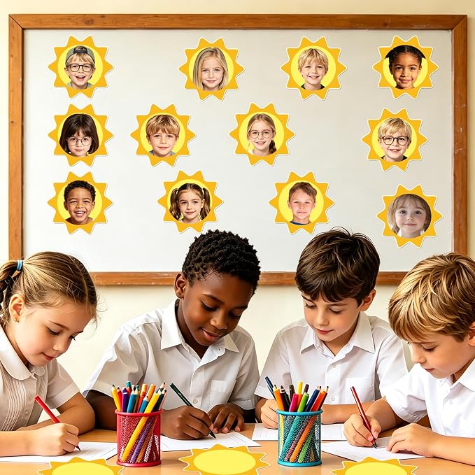 80Pcs Summer Sun Bulletin Board Decorations,Summer Sun Theme Sunshine Cut-Outs Classroom Decor for Boy Girl DIY Craft Photo Wall Door Summer Kindergarten Preschool Decor