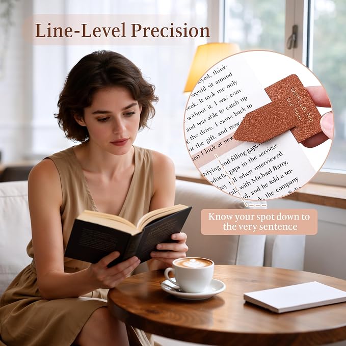 Leather Bookmark for Reading Women, Dont LET ME DIE HERE Bookmarks, Index Book Marks for Book Lovers, 6 Pcs Drak Color Set