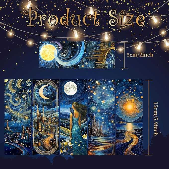 Anseal 60 PCS Celestial Bookmark, Bookmarks for Book Lovers, Bulk Bookmarks for Men, Unique Book Mark for Reading for Boys, Girls, Students, Classroom Gifts, School Prize, Reading Present