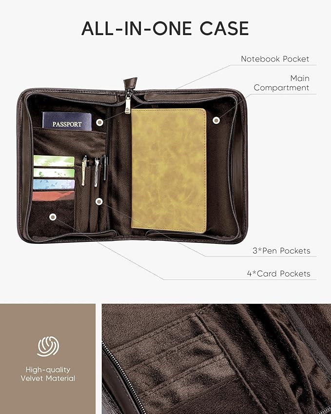 Large Bible Cover Case with Shoulder Strap Plush Velvet Lining Vegan Leather Bible Bag with Handle for Men Women Christian Gift Brown