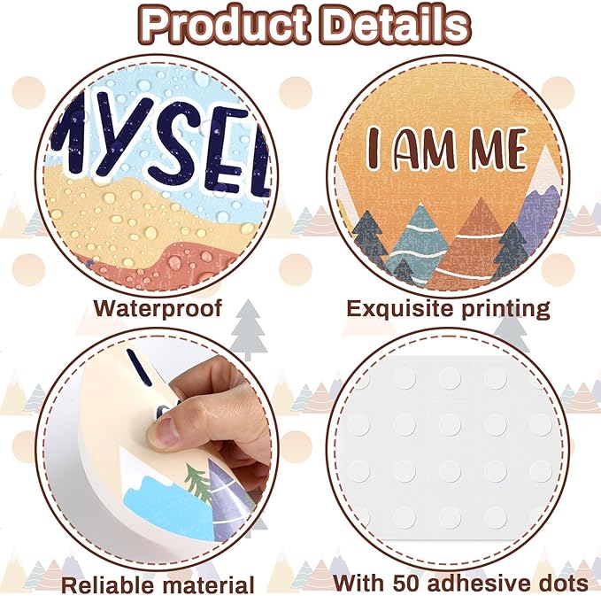 Mountains Affirmation Station Bulletin Board Set Positive Bulletin Board for Classroom Growth Mindset Decoration Inspirational Motivational Accent Cutouts for Home School Teacher Wall Mirror Supply