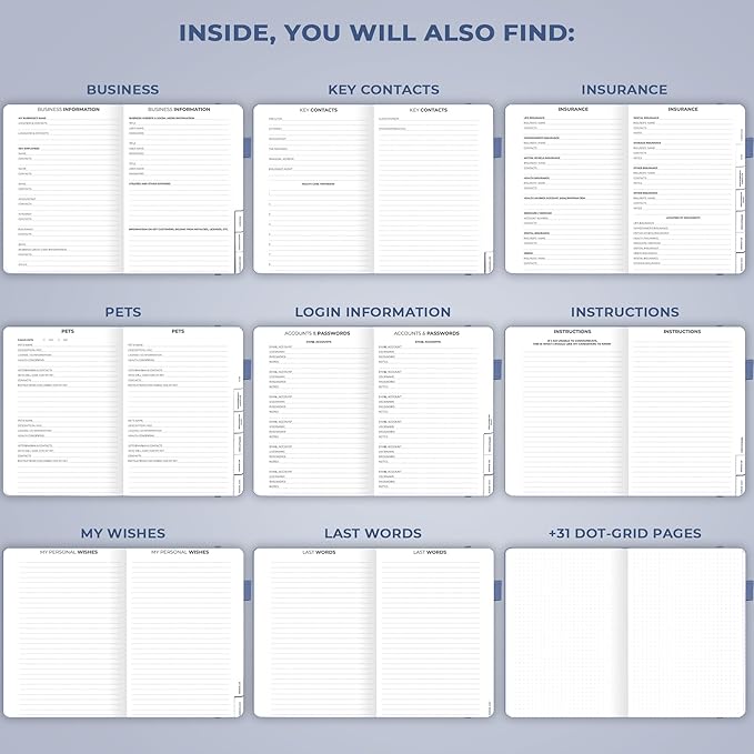 Clever Fox End of Life Planner – Final Arrangements Organizer for Beneficiary, Will Preparation, Last Wishes & Funeral Planning, A5 (Midnight Blue)