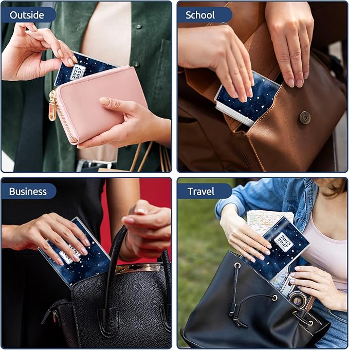 KONVINIT Pocket Calendar 2025-2027, 2025-2027 Monthly Planner - 3.7" x 6.7" - Runs from July 2025 Until December 2027, 2026 Pocket Calendar with PVC Cover for Organizing & Planning
