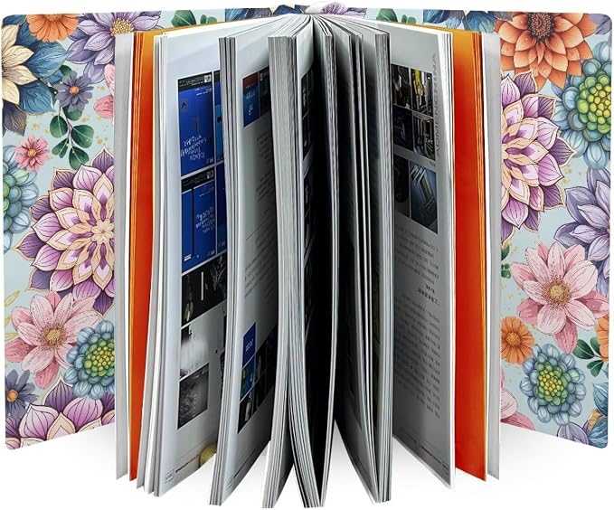 Dreaweet Boho Floral Book Cover Stretchable Book Sleeve Protector 9 x 11 inch Washable Reusable School Office Supplies Book Socks for Women Book Lover