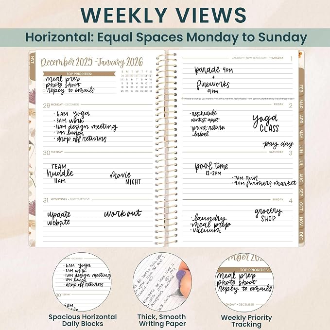 bloom daily planners 2026 Planner (January - December) Calendar Year Organizer - 5.5” x 8.25” - Weekly & Monthly Agenda Book with Stickers & Bookmark - Butterfly Garden