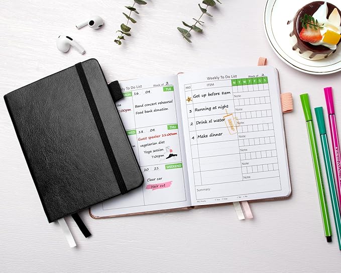UpUDo Weekly Planner with Calendar, 160 pages Habits Tracker Journal Organizers-4.3"x5.8" Portable Notebooks