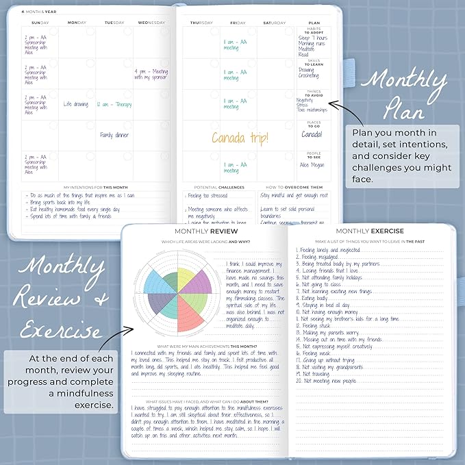 Clever Fox Addiction Recovery Journal – Addiction Treatment Planner & Workbook – Daily Sobriety Journal for Recovery Progress, A5 (Light Blue)