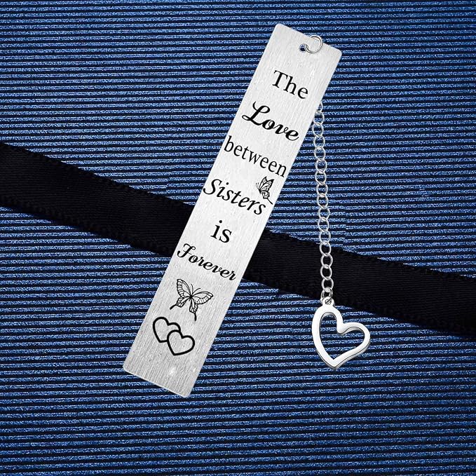 Sisters Bookmark Gifts The Love Between Sisters is Forever Present Bookmark for Sister Friend Bestie Girl Birthday Christmas Gift Love Presents for Read Lovers (Sisters)