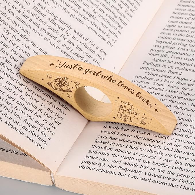 Book Page Holder, Just a Girl Who Loves Books, Reading Accessories Gifts for Book Lovers Readers Bookworms, Birthday Graduation Retirement Gift for Girls Friends Coworkers, Easter Basket Stuffers