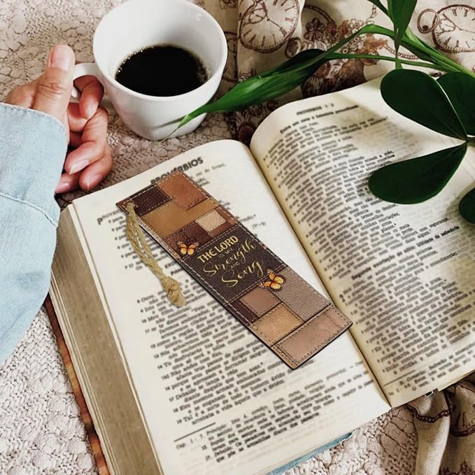 Vintage Butterfly and Cross Bible Case with Bookmark Waterproof Bible Cover Case for Women Lightweight Bible Bag with Handle Pockets Church Book Bag Brown