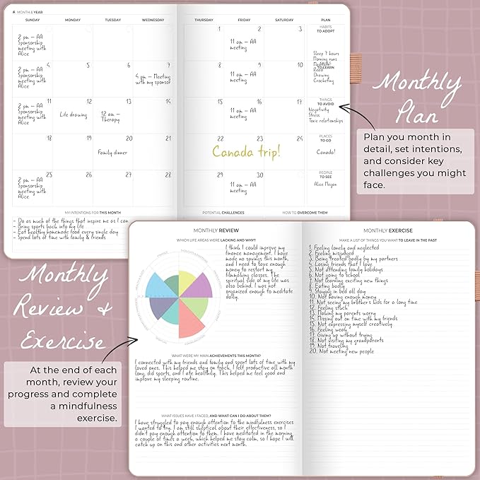 Clever Fox Addiction Recovery Journal Large – Guided Sobriety Workbook for Alcohol, Drug, Gambling, Eating & Other Addictions – Daily Planner to Support Recovery Progress, 8.3x11” (Rose Gold)