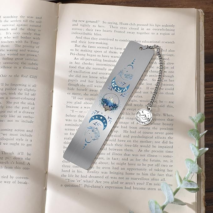 Acotar Bookmark Gift for Women - Fantasy Charm Moon Mountains Metal Book Marks Merch Reading Girls Aesthetic Page Markers Reader Bookish Book Lovers Men Birthday Student School Accessories