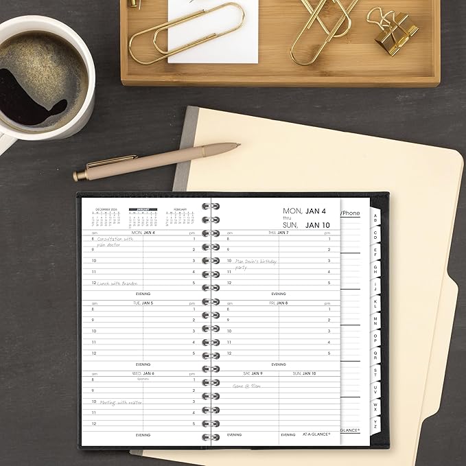 AT-A-GLANCE 2027 Refillable Planner Weekly Appointment Book, 3.25" x 6.25", Pocket Size, Hourly, Black (700080527)