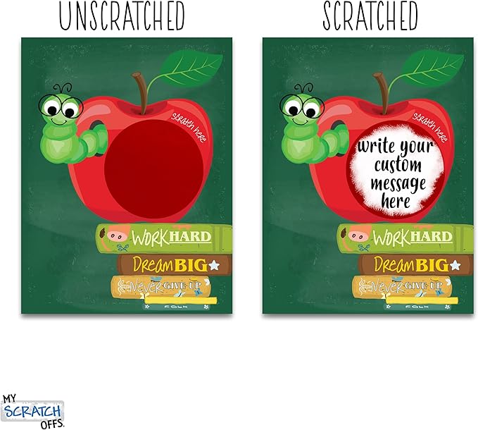 My Scratch Offs - Scratch-Off Card Prizes for Kids, Teacher Supplies for The Classroom - Apple Bookworm