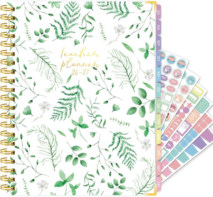 Teacher Planner 2026-2027, 8.5"x11" Large Academic School Year Planner from July 2026 to June 2027, Weekly & Monthly Lesson Planning Book with Pocket & Stickers for School Teachers Supplies
