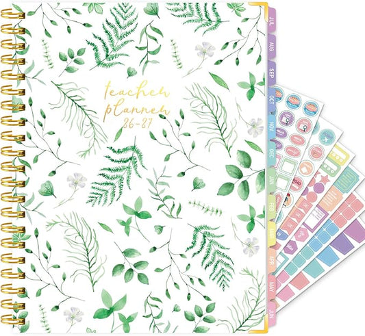Teacher Planner 2026-2027, 8.5"x11" Large Academic School Year Planner from July 2026 to June 2027, Weekly & Monthly Lesson Planning Book with Pocket & Stickers for School Teachers Supplies